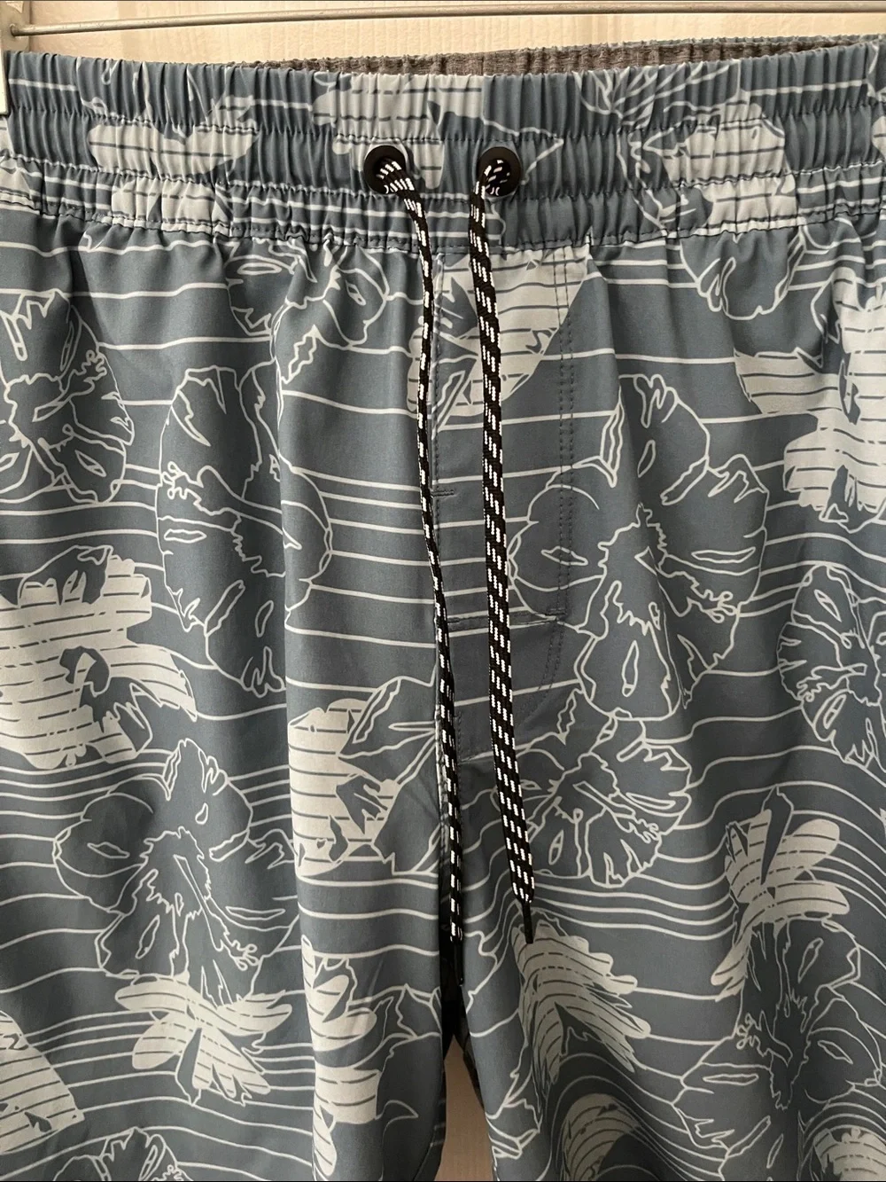 Hurley Blue Floral-Striped Men’s Swim Board Shorts